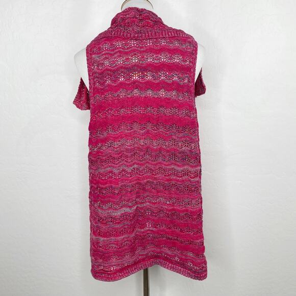 G.H. Bass Red Sleeveless Longline Open Front Drape Cardigan  Medium NEW NWT - Picture 7 of 9